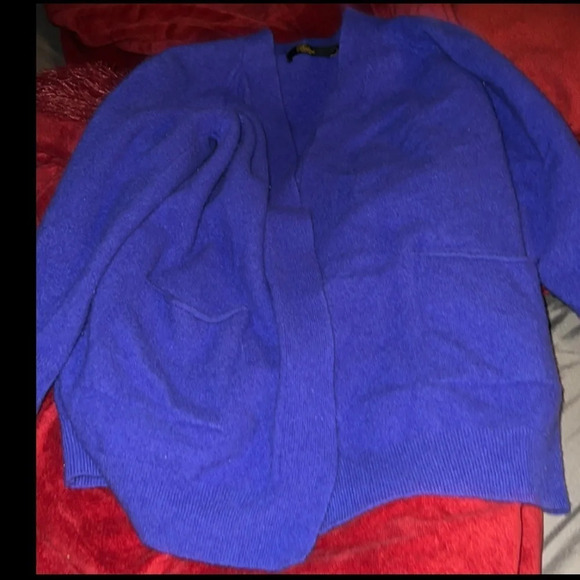 Bellini Italy 80’s vintage wool cashmere purple open cardigan  sweater S - Picture 3 of 10